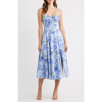 Emerald Sundae Print Tie Back Midi Dress in Perry at Nordstrom, Size X-Small