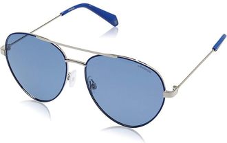 Polaroid Mens Aviator Sunglasses Pld 6055s - Blue Metal - One Size