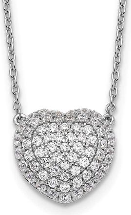 Diamond2Deal 14k Gold 3/4 Ct Lab Grown Diamond Heart Pendant Necklace 18