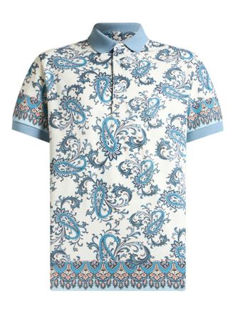 Etro placed-print cotton polo shirt - Neutrals