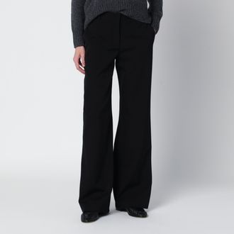 The Row Coleman black wool gabardine trousers
