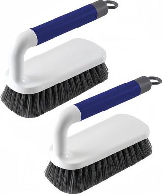 No Brand Cepillo De Limpieza - Cepillos Para Fregar - Cepillos Con Mango - Para Ducha, Ba&ntilde;o, Alfombras, Cocina Y Ba&ntilde;era - Paquete De 2 - Azul