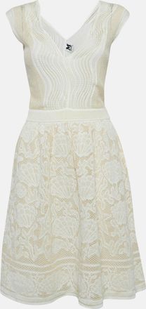 M Missoni White Lurex Knit Sleeveless Short Dress