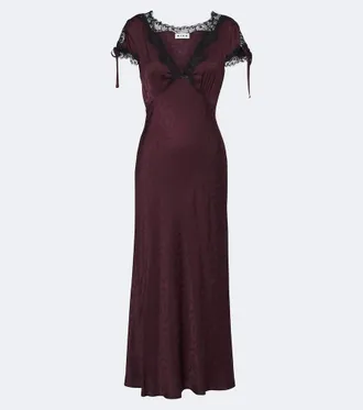 Rixo Vestido midi Fern de jacquard de sat&eacute;n