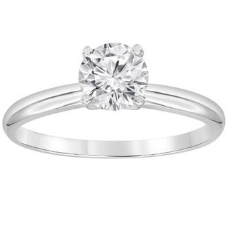 Grown Brilliance 0.75 Carat 14K White Gold Round Cut Lab Grown Diamond Solitaire Ring for Women -Color/Clarity-IJI2