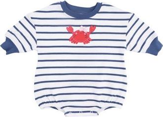 Angel Dear Sailor Sea Creatures Appliqu&eacute; Stretch Organic Cotton Bodysuit in Blue at Nordstrom, Size 6-12M