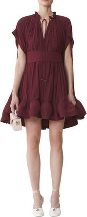 Lanvin Short Charmeuse Dress in Burgundy at Nordstrom, Size 42 Eu