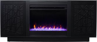 SEI Furniture Delgrave Color Changing Fireplace with Media Storage