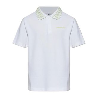 Casablanca Polo Shirts, male, White, Size: L Logo Polo Shirt