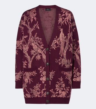 Etro Floral jacquard wool-blend cardigan