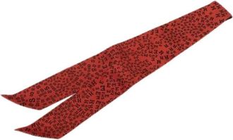 Herm&egrave;s Pre-owned Scarves, female, Red, Size: ONE SIZE Pre-owned Printed Silk Scarf