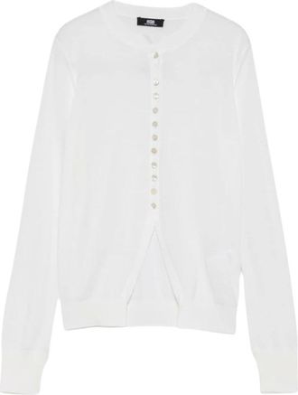 Alpha Studio C&aacute;rdigan de Lana con Cuello Redondo - Knitwear - Mujer - Blanco - S