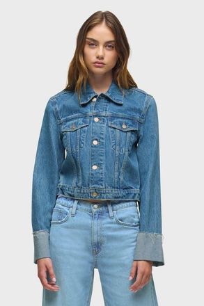 Hudson Cuffed Cropped Denim Jacket in Universal at Nordstrom, Size X-Small