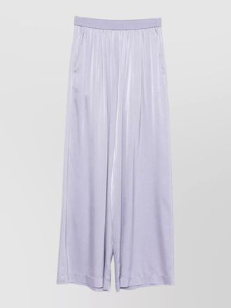Forte_Forte silk satin wide leg trousers pockets