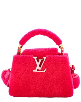 Louis Vuitton Pink Shearling Capucines Bag Mini (Authentic Pre-Loved)