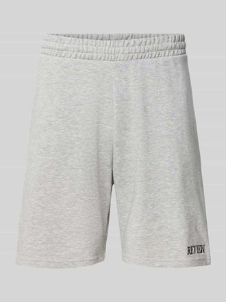 Review Regular Fit Shorts mit Label-Stitching in Hellgrau Melange, Gr&ouml;&szlig;e XXL