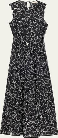Ulla Johnson Kiana Embroidered Sleeveless Midi Dress