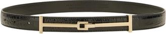 Tom Ford Cintur&oacute;n de Piel con Textura de Cocodrilo - Accessories - Mujer - Negro - 90 CM