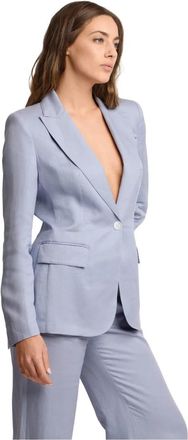 Kocca Pure Verve Collection Blazer Jacket - Dames - Blazers - Blauw - L - Leer - Jassen