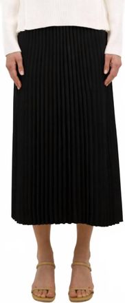 SIMKHAI Valor Midi Chevron Pleated Skirt In Black
