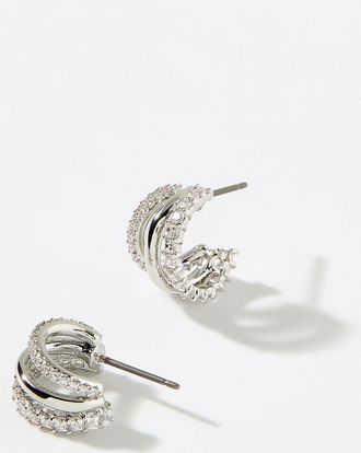 Swarovski Womens Hyperbola half-Hoop Earrings