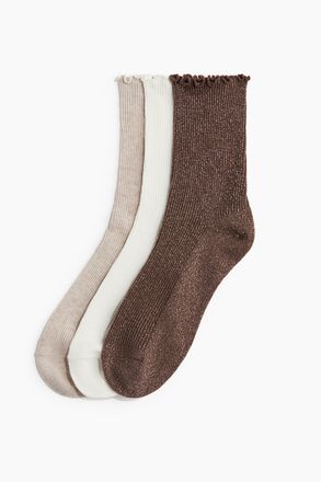H&M 3er-Pack Socken mit Overlockdetail - Green