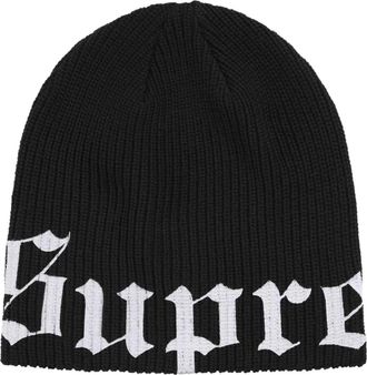 SUPREME SS26 Old English Printed Beanie Black SUP-SS26-1007-BLK