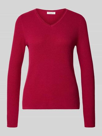 Christian Berg Strickpullover mit V-Ausschnitt in Fuchsia, Gr&ouml;&szlig;e M