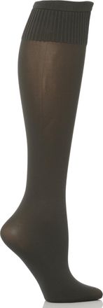 Trasparenze Ladies 1 Pair Cinzia Microfibre Knee Highs In 11 Colours - One Size - Dark Grey