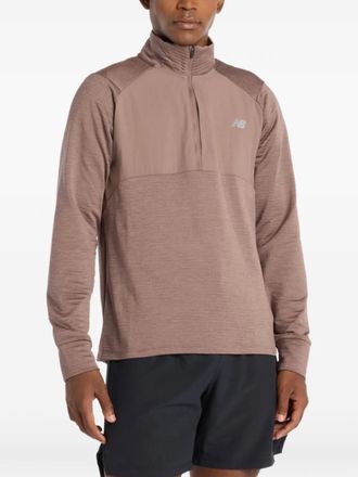 New Balance Sweater met halve rits - Bruin