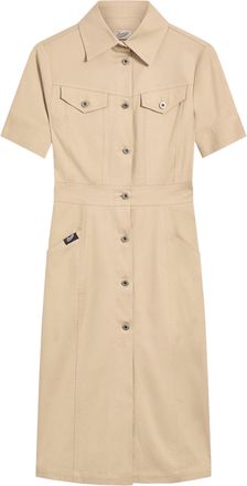 Pence Beige Ady Knee Length Cotton Dress