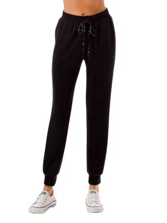 Ariella Sequin Drawstrings Jogger In Black
