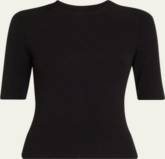 Frame Denim Ribbed Crewneck Tee