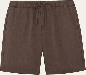 Frescobol Carioca Mens Linen Felipe Drawstring Shorts