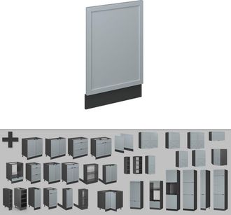 Vicco Panel Frontal Fame-line, Azul Claro-gris, 45 Cm, Et Roble