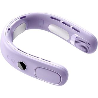 OEM Ventilador De Cuello Port&aacute;til Sin Aspas Para Colgar - Mini Ventilador De Aire Acondicionado Recargable Por Usb, Color Morado