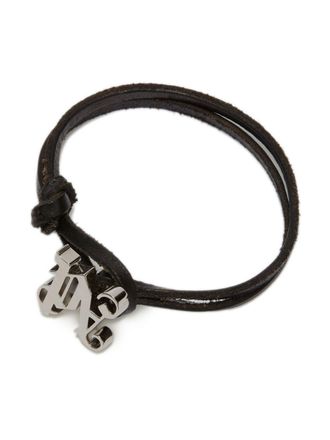 Palm Angels Lea bracelet - men - Brass/Leather - One Size - Silver