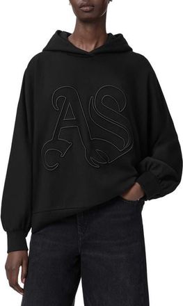 AllSaints Artia Logo Hoodie in Black at Nordstrom, Size X-Small
