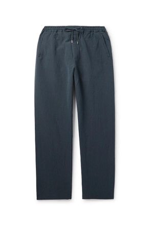 A Kind Of Guise Samurai Straight-Leg Cotton and Linen-Blend Seersucker Drawstring Suit Trousers