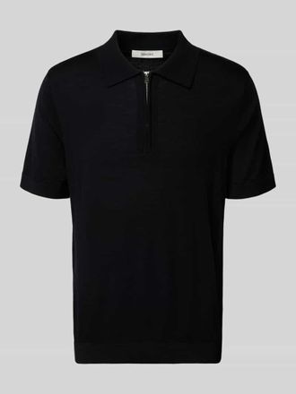 Selected Regular Fit Poloshirt aus reiner Wolle Modell TRAY in Black, Gr&ouml;&szlig;e XXL