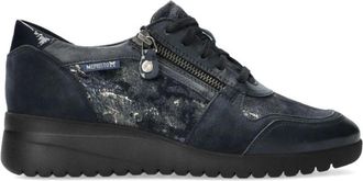 Mephisto Blauwe Leren/Su&egrave;de Dames Sneaker - Dames - Sneakers - Blauw - 40 1/2 EU - Su&egrave;de - Schoenen