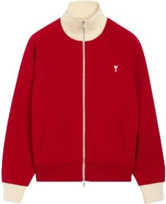 Ami Zip-throughs - Dames - Sweatshirts & Hoodies - Rood - Maat: XS Katoen