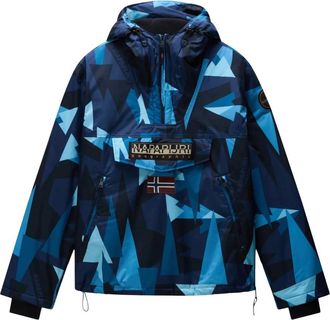 Napapijri Giacca Anorak Rainforest Next All Over Print - - Sport - Uomo - Blu - M