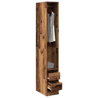 Berkfield Home Wardrobe Old Wood 30x50x200 cm Engineered Wood in Brown | Size: 30 x 50 x 200 cm