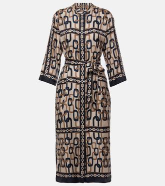 Max Mara Abito midi Falesia in misto cotone con stampa