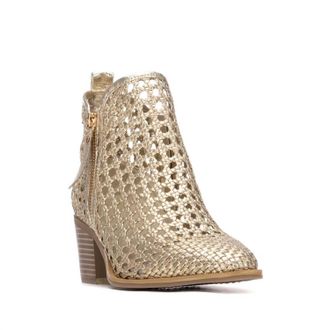Xti Womens Microfiber Casual Ankle Boots In Gold
