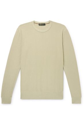 Loro Piana Cotton and Silk-Blend Piqu&eacute; Sweater
