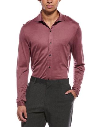 Isaia Jersey Wool Sport Shirt