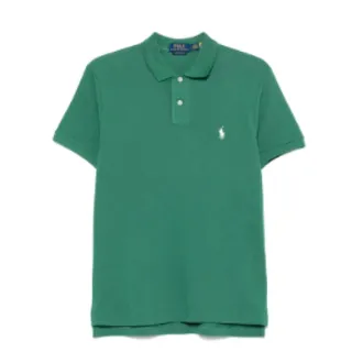 Polo Ralph Lauren Polo Shirts, male, Green, Size: 2XL Slim Fit Mesh Polo Shirt