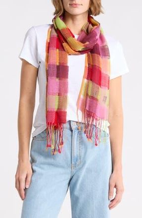 La Fiorentina Checkered Scarf in Red Combo at Nordstrom Rack